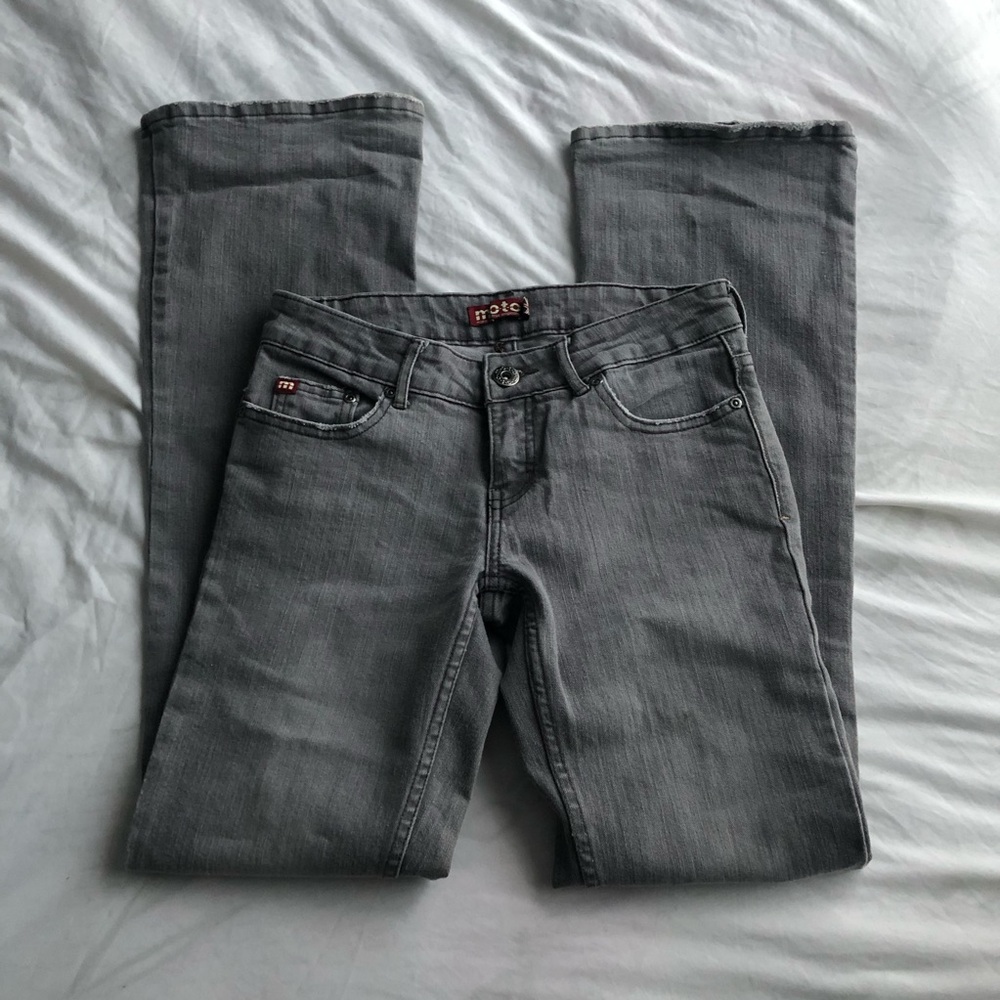 Moto Grey Womens Lowrise Jeans